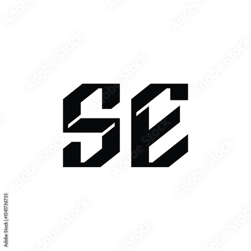 SE monogram logo design letter text name symbol monochrome logotype alphabet character simple logo