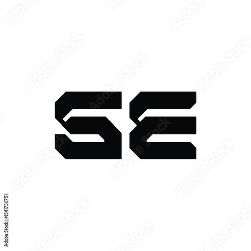 SE monogram logo design letter text name symbol monochrome logotype alphabet character simple logo