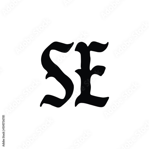 SE monogram logo design letter text name symbol monochrome logotype alphabet character simple logo
