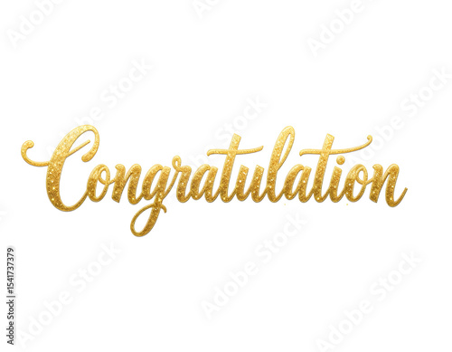  Shiny Golden Congratulation Text Design – Modern Calligraphy Style PNG