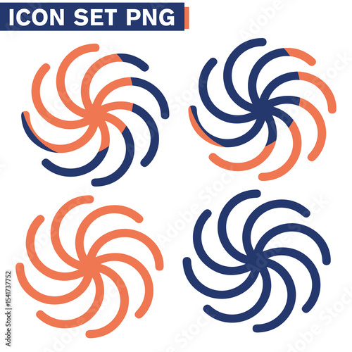 Disegno set icon del set di icone della linea dell'uragano. - illustrazioni a spirale