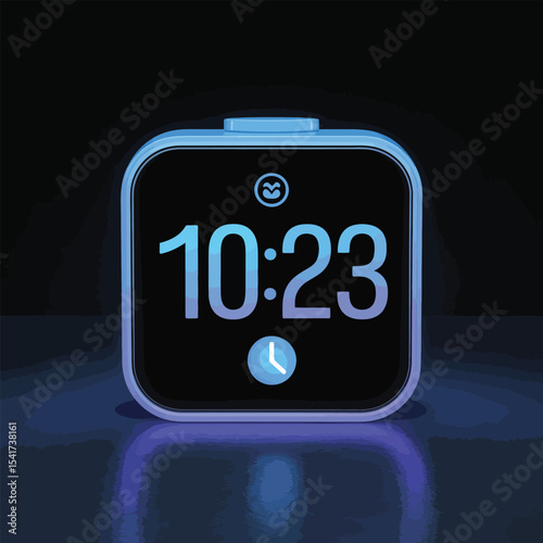 Blue Digital Alarm Clock Displaying 1023 digital clock