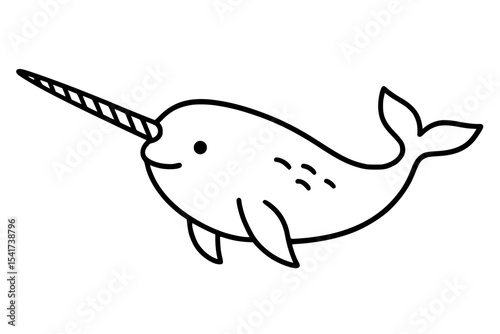 Vector Narwhal Illustration