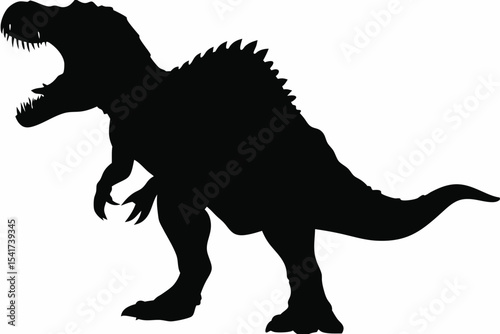 Dinosaur Roaring Silhouette