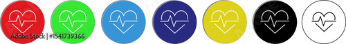 "Heart with heartbeat line icon representing cardiovascular health, fitness tracking, and wellness monitoring, transparent background."