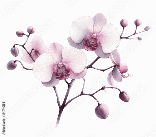 Watercolor Grace Orchid isolated watercolor vector illustration svg