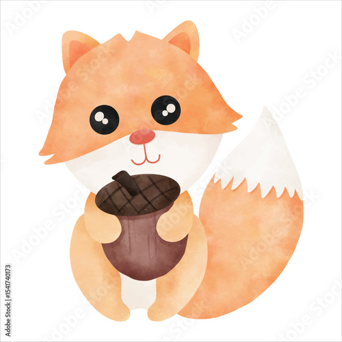 A hand-drawn illustration of a cozy little fox nestled in autumn leaves, capturing the warmth and charm of fall.