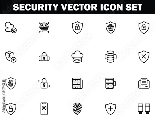Cybersecurity Vector Icons | Data Protection, Encryption, Firewall, Privacy

