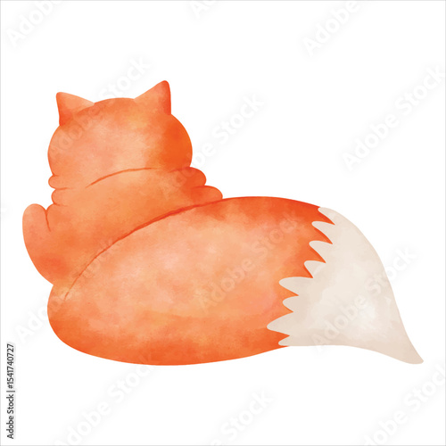 A hand-drawn illustration of a cozy little fox nestled in autumn leaves, capturing the warmth and charm of fall.