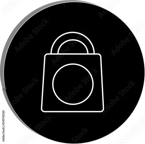 "Minimalist shopping bag icon symbolizing retail therapy, eco-friendly lifestyle, and consumer wellness choices, transparent background."
