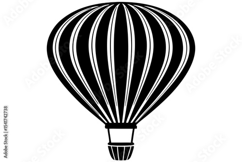 Vintage Hot Air Balloon Illustration Black and White Design for Travel, Adventure, and Exploration