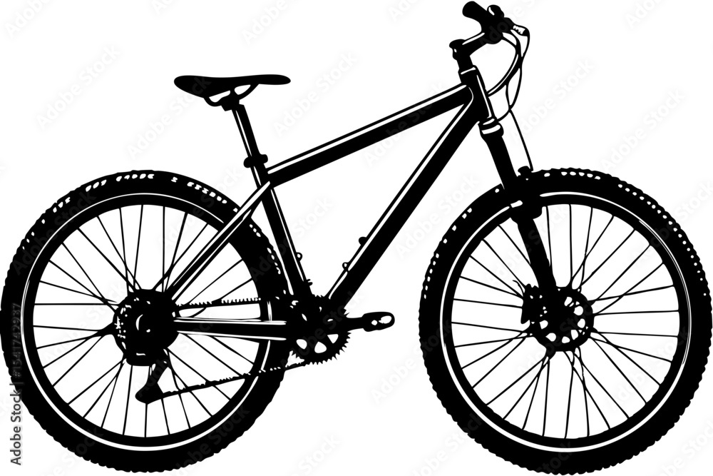 Fototapeta premium Mountain Bike Silhouette A Powerful Vector Graphic for Design Projects