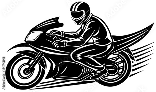 Dynamic Motorcycle Rider Illustration Speed, Power, and Adrenaline