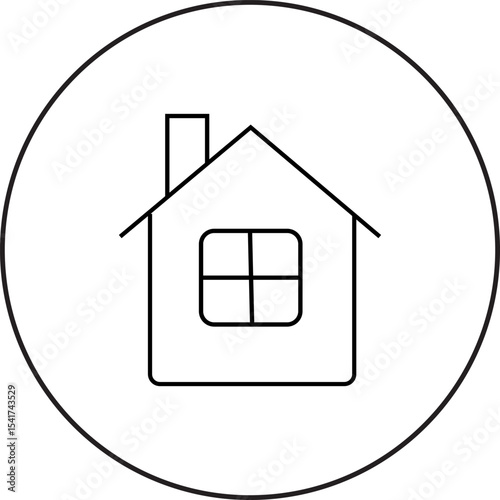 "Simple home icon representing safe living space, personal comfort, domestic lifestyle, and emotional wellness, transparent background."