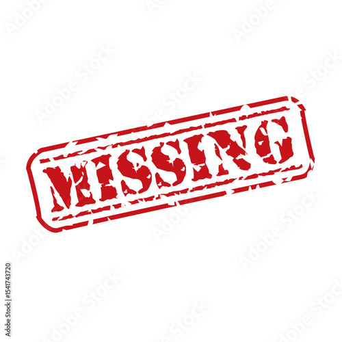 rubber stamp illustration MISSING