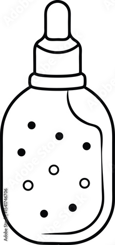 Acne Spot Treatment Bottle Outline Vector.