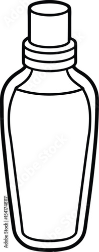 cosmetic cleansing bottle outline drawing.