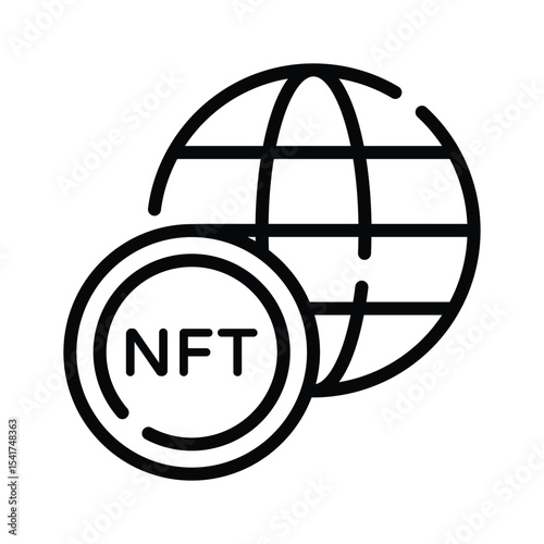 Ready to use outline icon of nft web platform