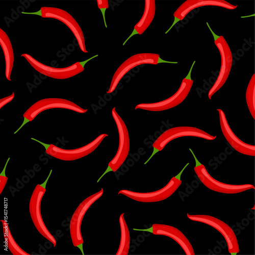 Chilli pepper seamless. Chili seamless pattern on color background