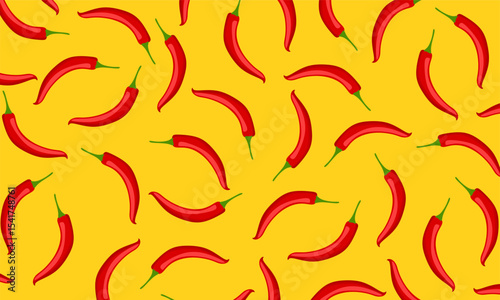 Chilli pepper seamless. Chili seamless pattern on color background