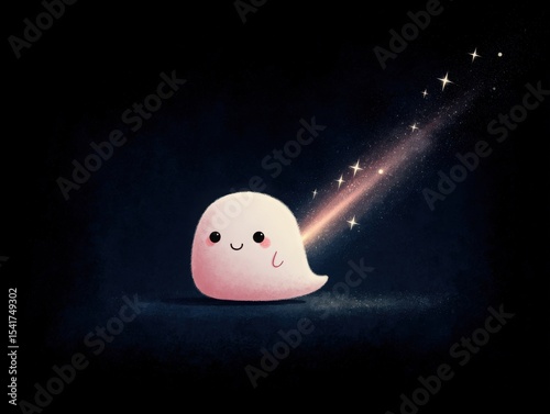 Cute Adorable Playful Ghost: Imaginative Fantasy with Enchanting Whimsical Charm