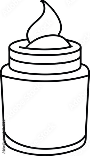Facial moisturizer jar line icon.