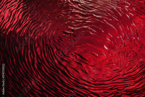 Rippling surface of red water reflecting light during sunset