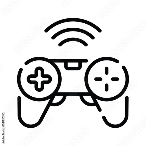 A captivating outline icon of smart gamepad device