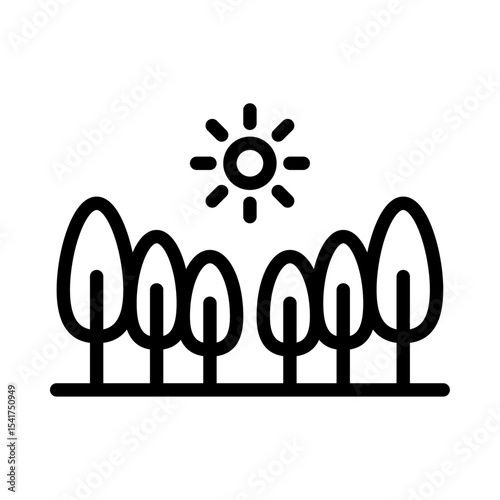 forest outline icon. forest black line illustration.