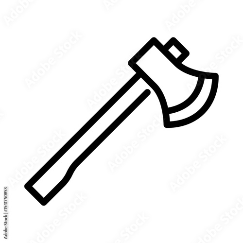 Axe outline icon. lumberjack axe black line illustration.