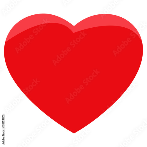 Red heart symbol isolated on white background for Valentine's Day celebration and love decoration