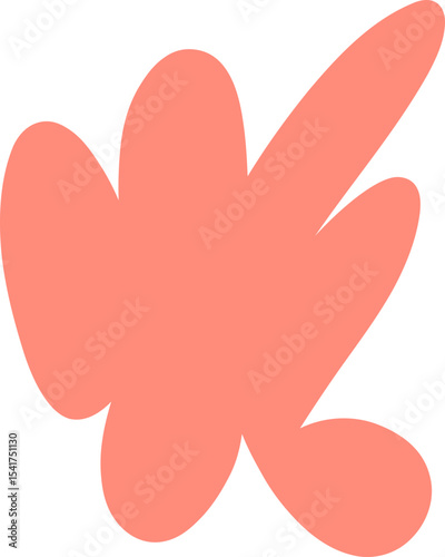 Freeform Abstract Coral Red Bold Form