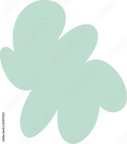 Freeform Abstract Mint Green Curved Shape
