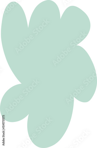 Freeform Abstract Mint Green Botanical Shape