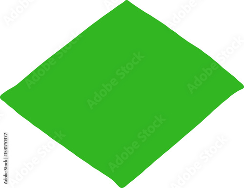 Freeform Abstract Green Diamond Shape