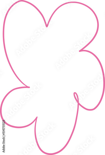 Freeform Abstract Pink Zigzag Outline Form