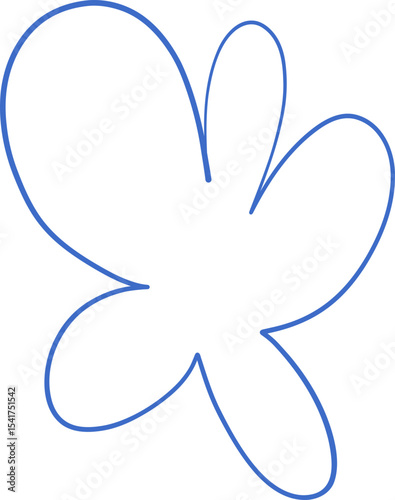 Freeform Abstract Blue Organic Outline Shape
