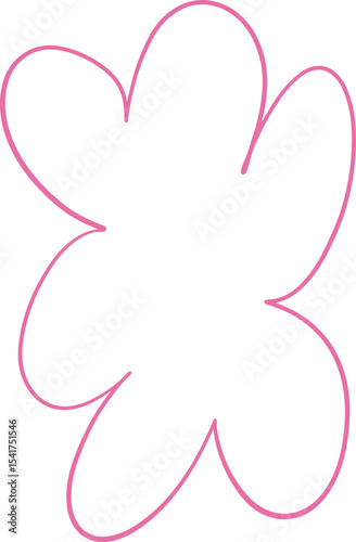 Freeform Abstract Pink Outlined Shape