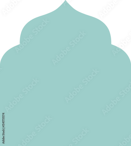 Islamic Arch Shape In Soft Blue Green