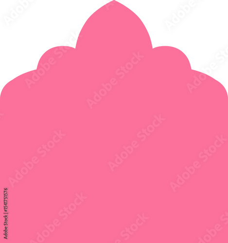 Islamic Arch Shape In Bright Pink