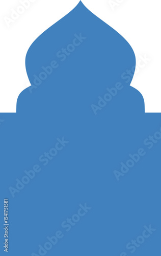 Islamic Arch Shape In Deep Royal Blue