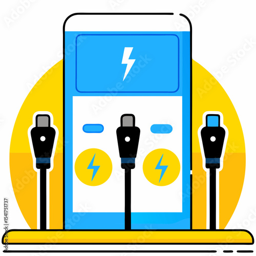 Electric vehicle charging station icon