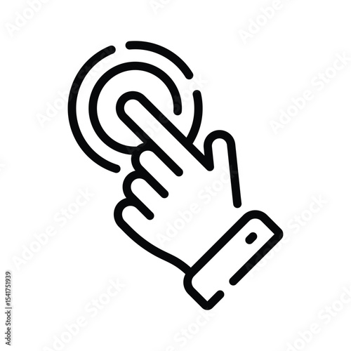 Trendy linear icon showing fingertip gesture touch action