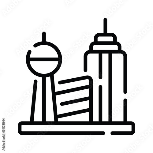 Have a look at this metaverse city tech outline icon