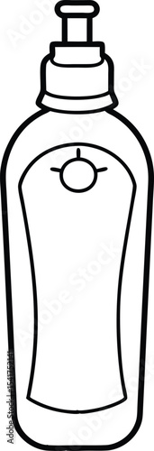 Mineral sunscreen bottle outline vector.
