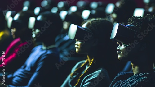 Engaged Audience Experiencing Virtual Reality Technology in Theater