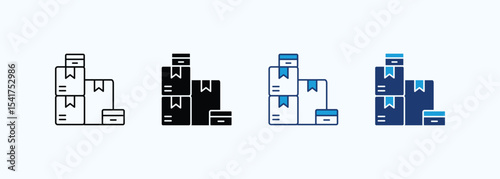 Logistics icon set multiple style collection