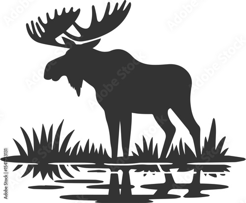 Vector moose animal drawing silhouette