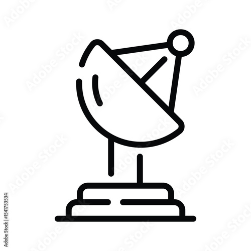 Get this outline icon of parabolic dish antenna