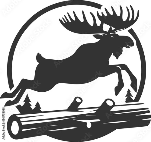 Vector moose animal drawing silhouette